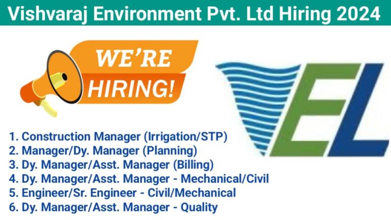 Vishvaraj Environment Pvt Ltd Hiring 2024