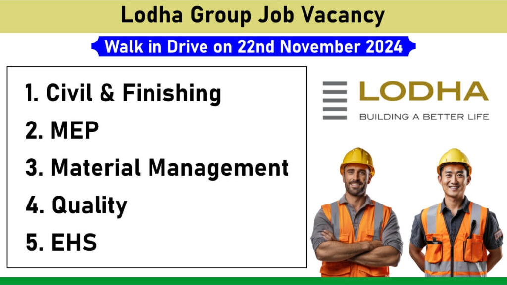 Lodha Group Job Vacancy