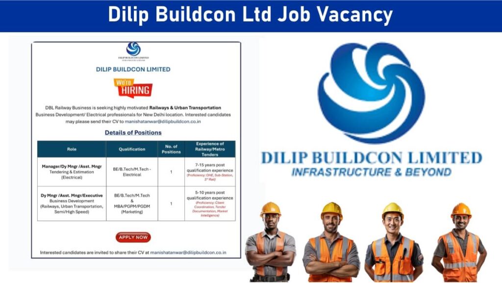 Dilip Buildcon Ltd Job Vacancy