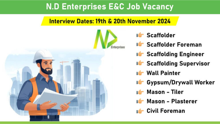 N.D Enterprises E&C Job Vacancy