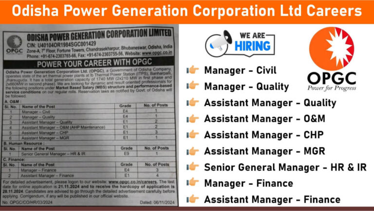 Odisha Power Generation Corporation Ltd Careers