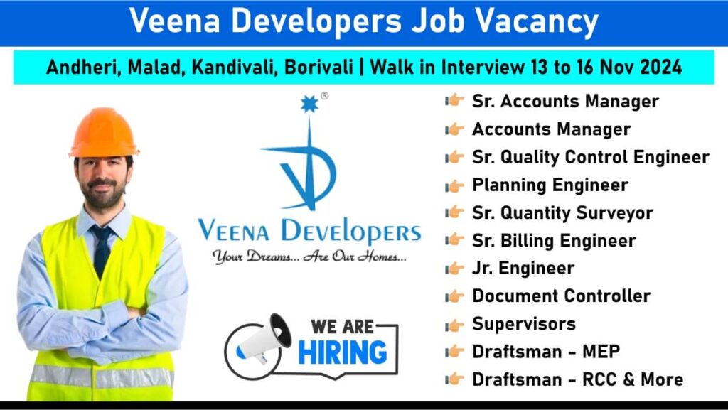 Veena Developers Job Vacancy