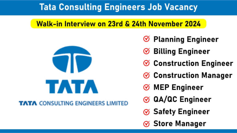 Tata Consulting Engineers Job Vacancy