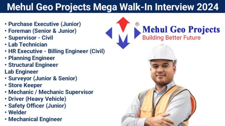 Mehul Geo Projects Mega Walk-In Interview 2024 | Dates: 14th & 15th December 2024 (Saturday & Sunday