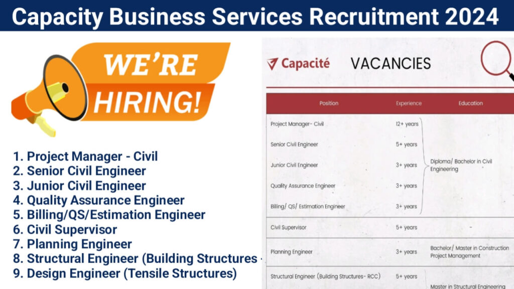 Capacity Business Services Recruitment 2024 | Civil Engineer Jobs Near Me