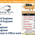 Ananta Procon Pvt Ltd, Mehsana Walk-In Interview 2025 | Date: Sunday, 29th December 2024, and Monday, 30th December 2024