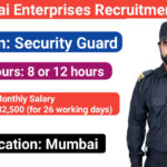 Shree Sai Enterprises Urgent Hiring 2025 | Security Jobs In Mumbai | Qualification: 10th/12th/Graduate