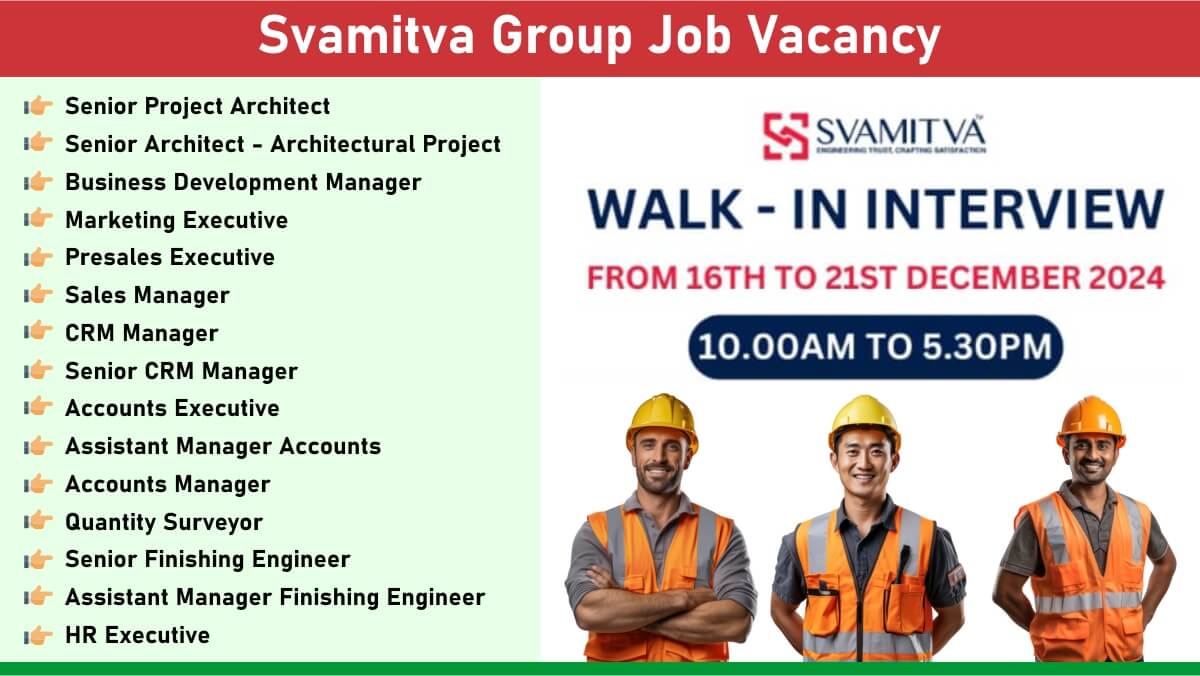 Svamitva Group Job Vacancy