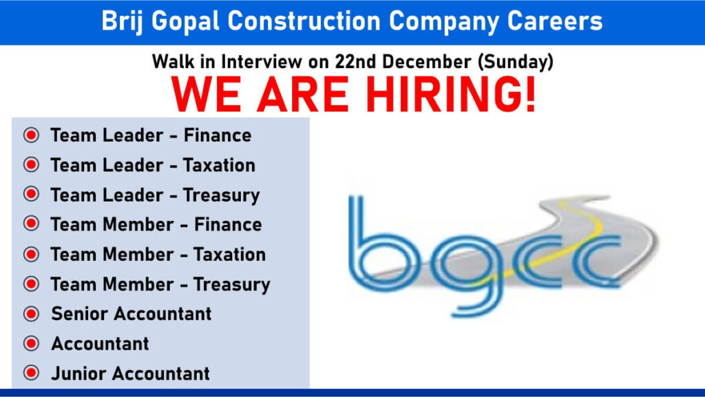 Brij Gopal Construction Company Careers