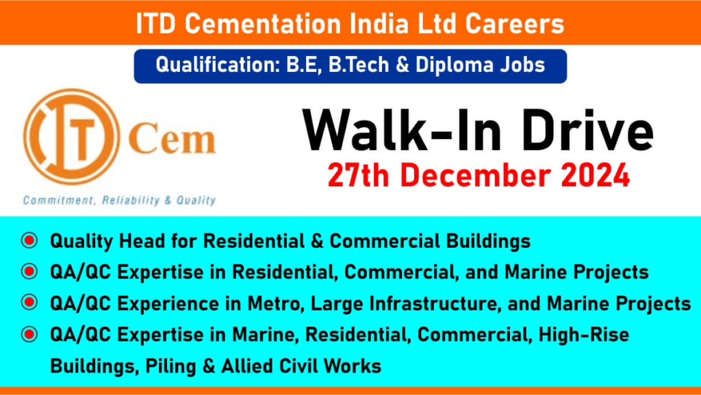 ITD Cementation India Ltd Careers