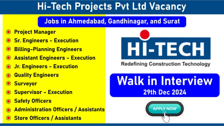 Hi-Tech Projects Pvt Ltd Vacancy