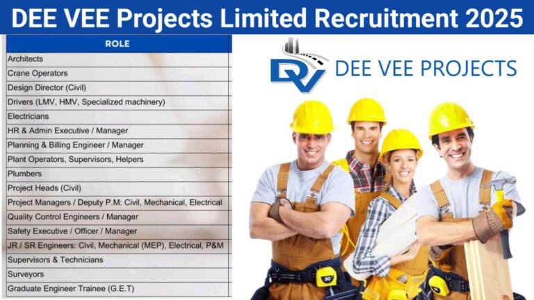 DEE VEE Projects Limited Recruitment 2025 | Freshers Engineer Jobs 2025