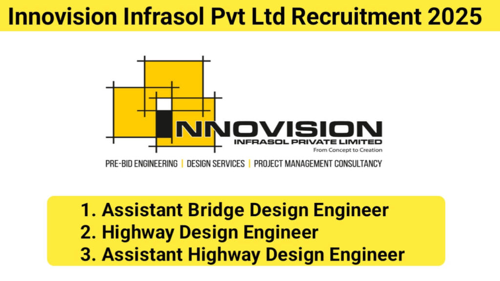 Innovision Infrasol Pvt Ltd Recruitment 2025 | Highway Design Engineer Jobs