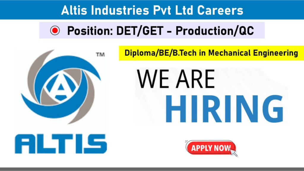 Altis Industries Pvt Ltd Careers