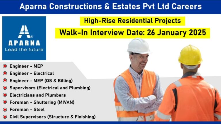 Aparna Constructions & Estates Pvt Ltd Careers