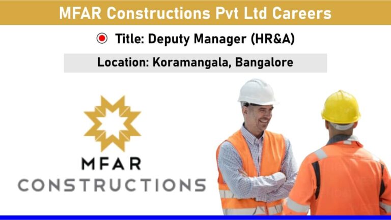 MFAR Constructions Pvt Ltd Careers