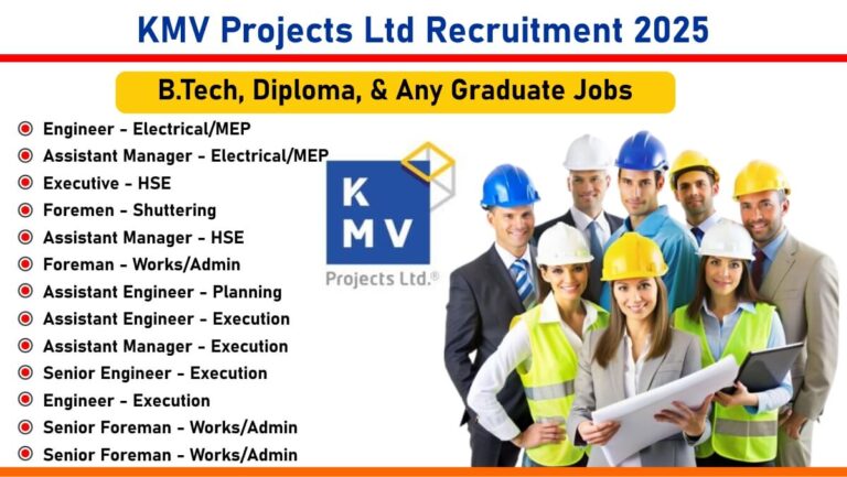 KMV Projects Ltd New Job Vacancy