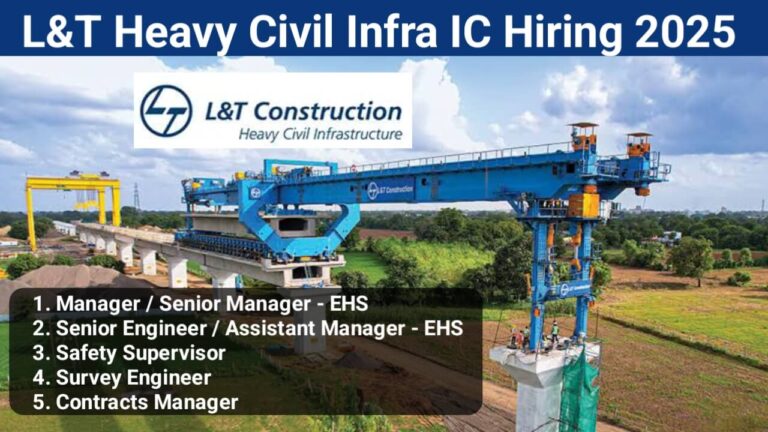 L&T Heavy Civil Infra IC Hiring 2025 | EHS Managers, Safety Supervisors, Survey Engineers & Contracts Managers | Metros & High-Speed Rail Projects