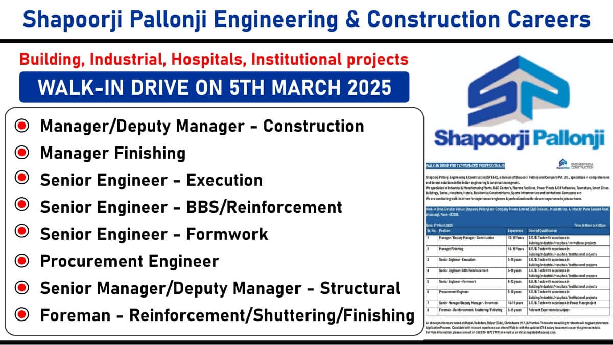 Shapoorji Pallonji Engineering & Construction Careers