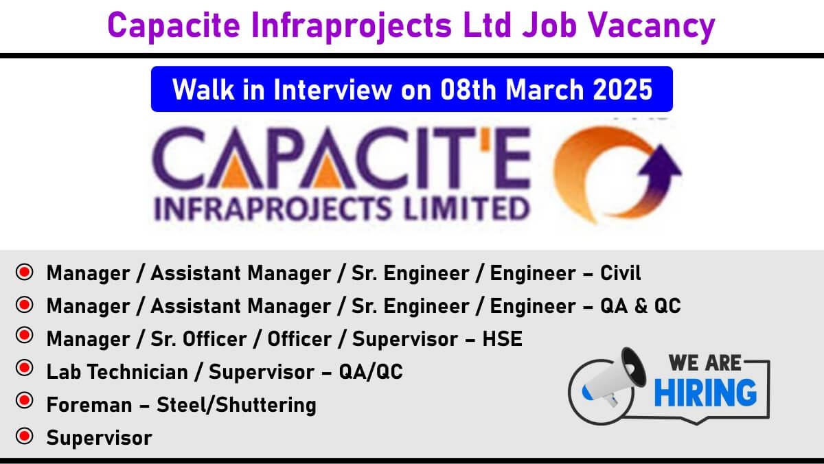 Capacite Infraprojects Ltd Job Vacancy