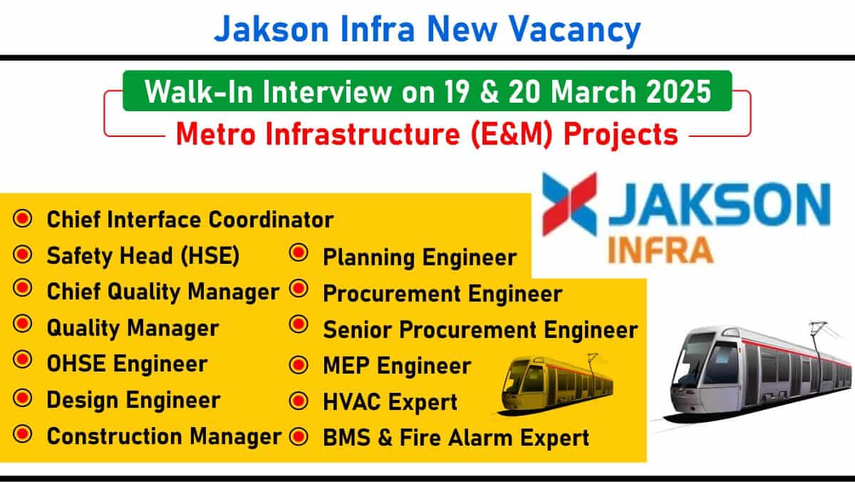 Jakson Infra New Vacancy