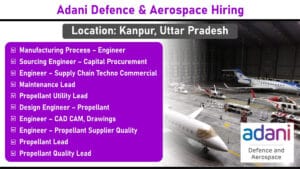 Adani Defence & Aerospace Hiring – Recruitment for Multiple Positions in Kanpur, Uttar Pradesh | Apply Now