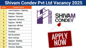 Shivam Condev Pvt Ltd Hiring 2025 | For Engineer, Supervisor And Manager
