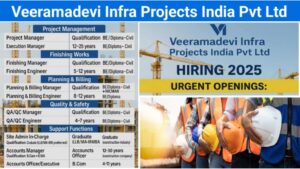 Veeramadevi Infra Projects India Pvt Ltd | Hiring for Multiple Positions | Apply Now