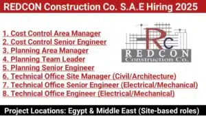 REDCON Construction Vacancy | cost control, planning, and technical office roles