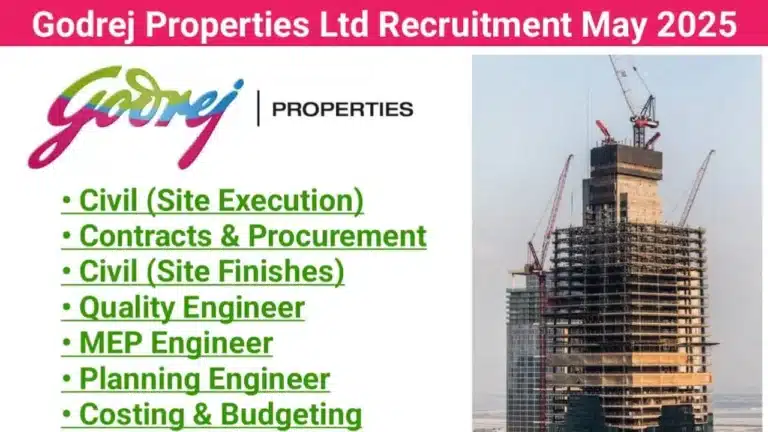 Godrej Properties Ltd Vacancy | High-rise residential projects