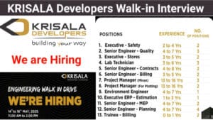 KRISALA Developers Walk-in Interview May 2025 | Lab Technician Jobs Near Me