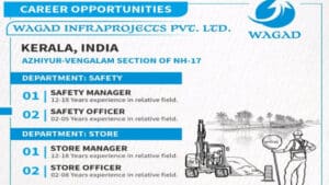 Wagad Infraprojects Pvt. Ltd New Vacancy 2025 | For Safety and Store Management