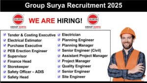 Group Surya Recruitment 2025: Hiring for Multiple Positions | Apply Now