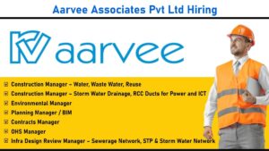 Aarvee Associates Pvt Ltd Hiring – Engineering Professionals for Urban Infrastructure & Water Supply Projects in Andhra Pradesh