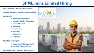 SPML Infra Limited Hiring: Career Opportunities in Battery Energy Storage Systems (BESS) and More | Apply Now