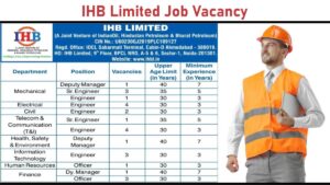 IHB Limited Job Vacancy: Apply Online for Engineering, HSE, HR & Finance Roles