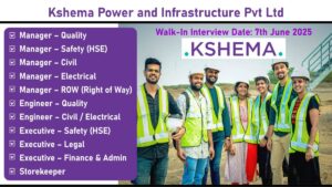 Kshema Power and Infrastructure Pvt Ltd: Recruitment for Multiple Positions in Transmission Lines and Substations | Andhra Pradesh