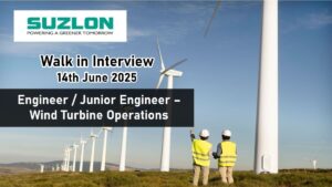 Suzlon Energy Limited Recruitment 2025: Hiring Engineer/Junior Engineer for Wind Turbine Operations | Interview on 14th June 2025