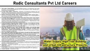 Rodic Consultants Pvt Ltd Careers: Water Supply, High-rise Building and Urban Infrastructure Projects