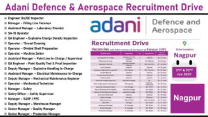 Adani Defence & Aerospace Recruitment Drive: Hiring for Multiple Positions | Walk in Drive on 21st & 22nd June 2025