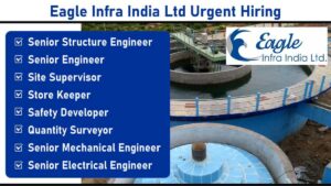 Eagle Infra India Ltd Urgent Hiring: Recruitment for Water Supply Project in Sambalpur & Bhubaneswar, Odisha
