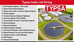 Typsa India Ltd Hiring | PMC Amravati Water & Wastewater Project Roles